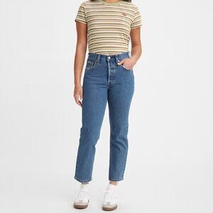 Levi's 541 Athletic Boyfriend Fit High Waist Medium Wash Straight Leg Ankle Crop